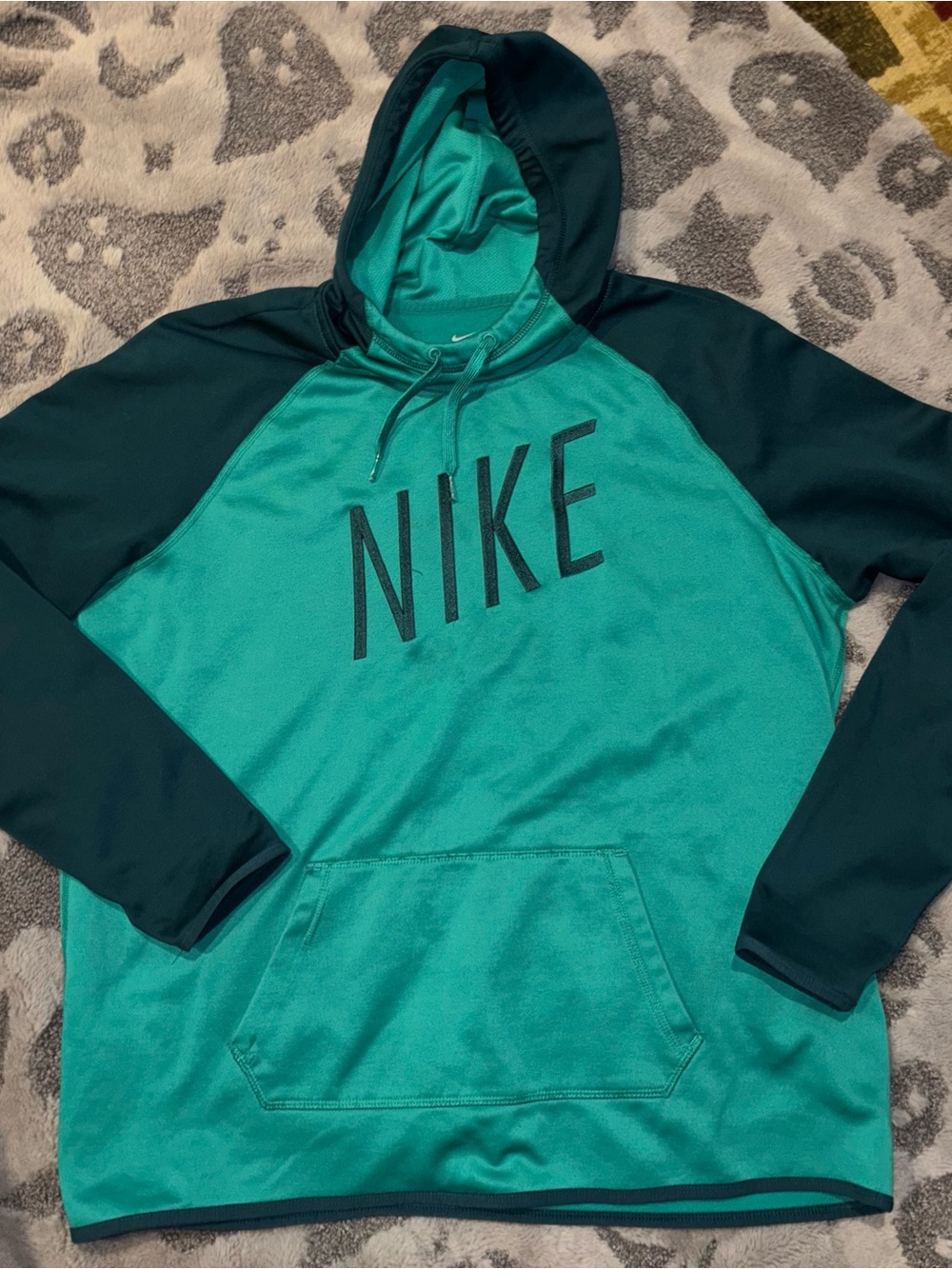 Nike women’s Teal & Dark Green Pullover Hoodie ~ XL~